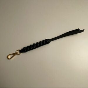 Elegant Black Leather Keychain